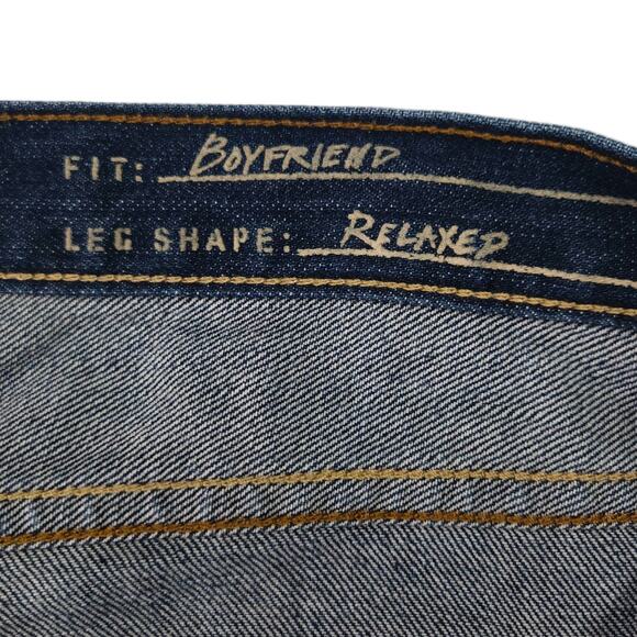 EUC Eddie Bauer Embroidered Boyfriend Relaxed Straight Leg Jeans Sz. 8x28 Indigo - Picture 7 of 12